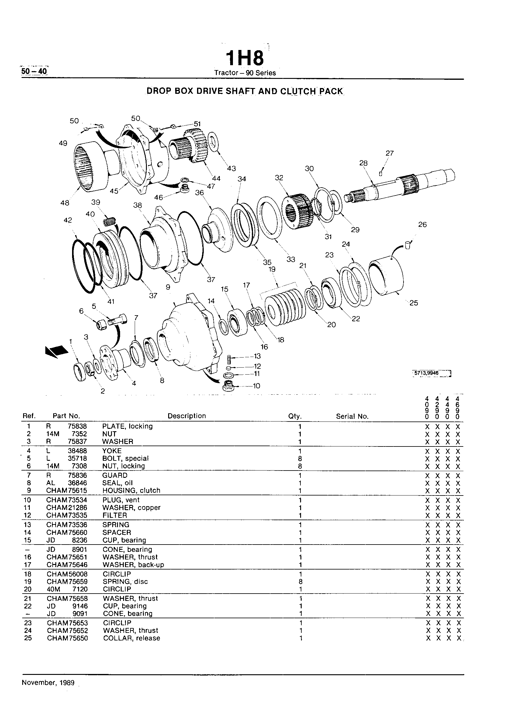 Power Train Drop Box Drive Shaft and Clutch Pack