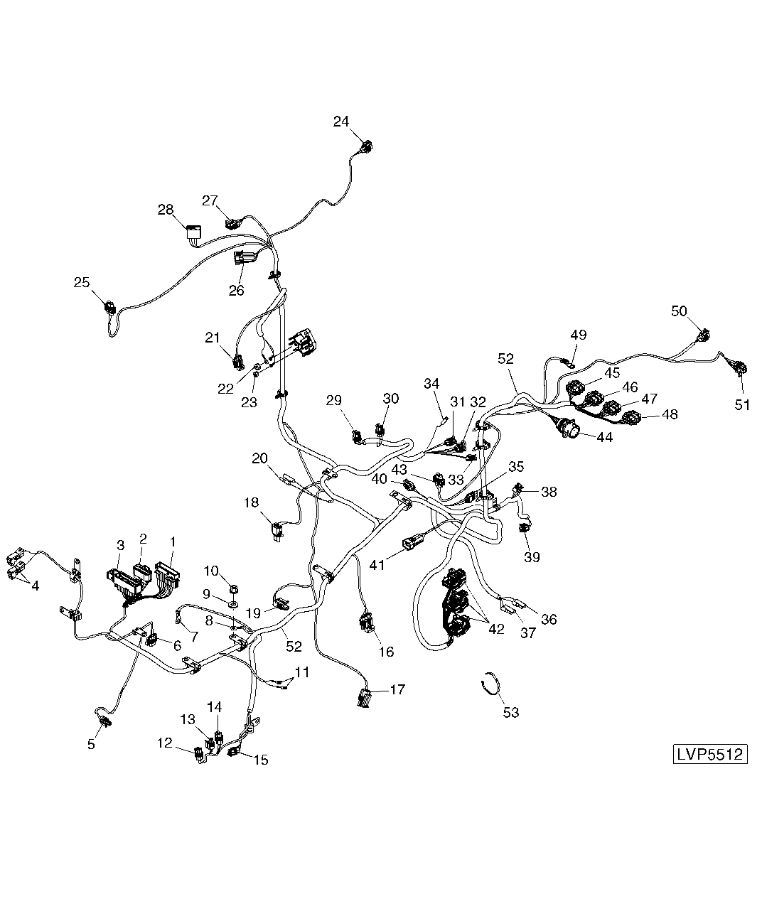Wiring Harness (Rear) (PowrReverser™ Transmission With EH Hitch) (Isolated Open Operator Station)
