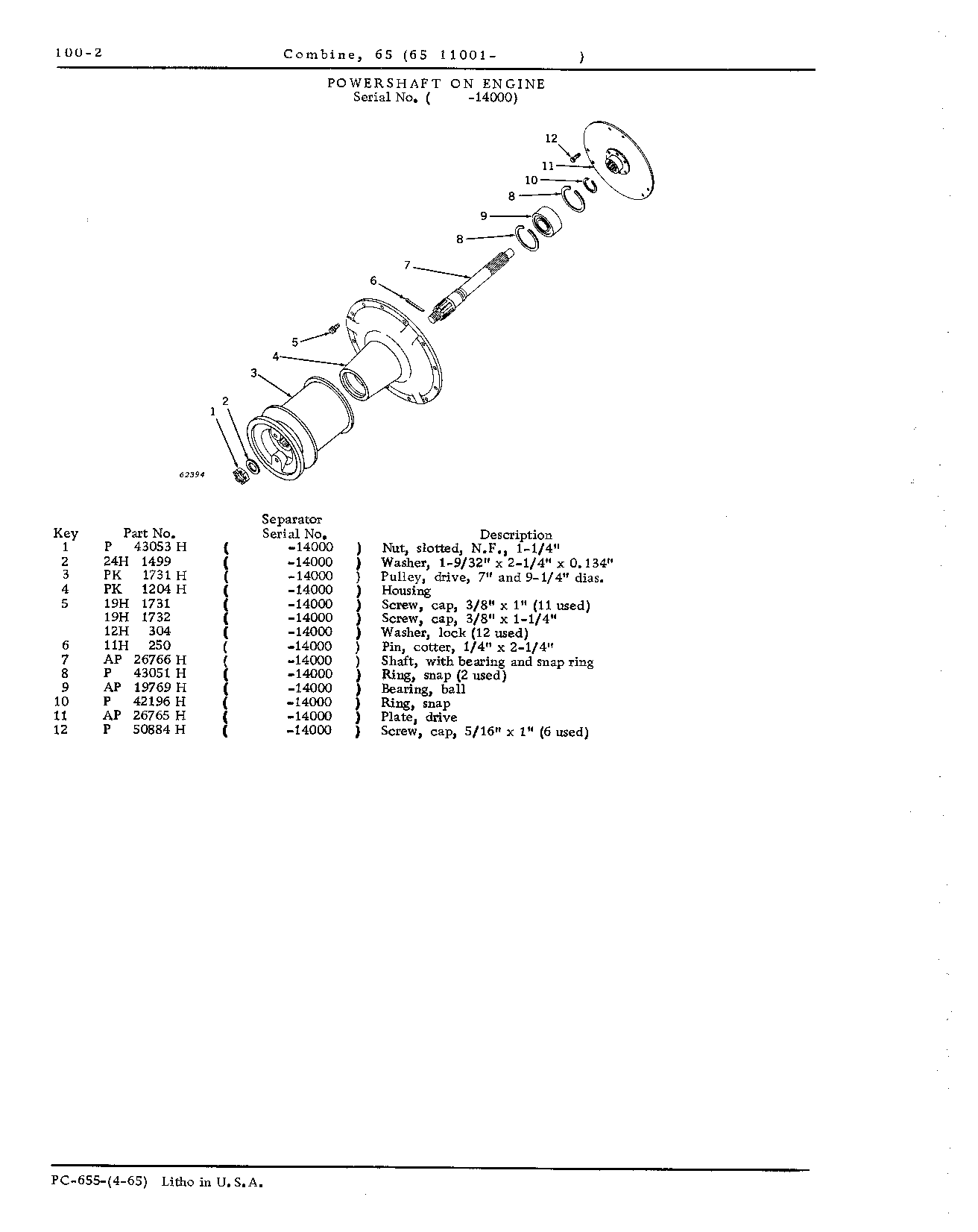 Engine Powershaft, Gasoline Tank, and Engine Cover