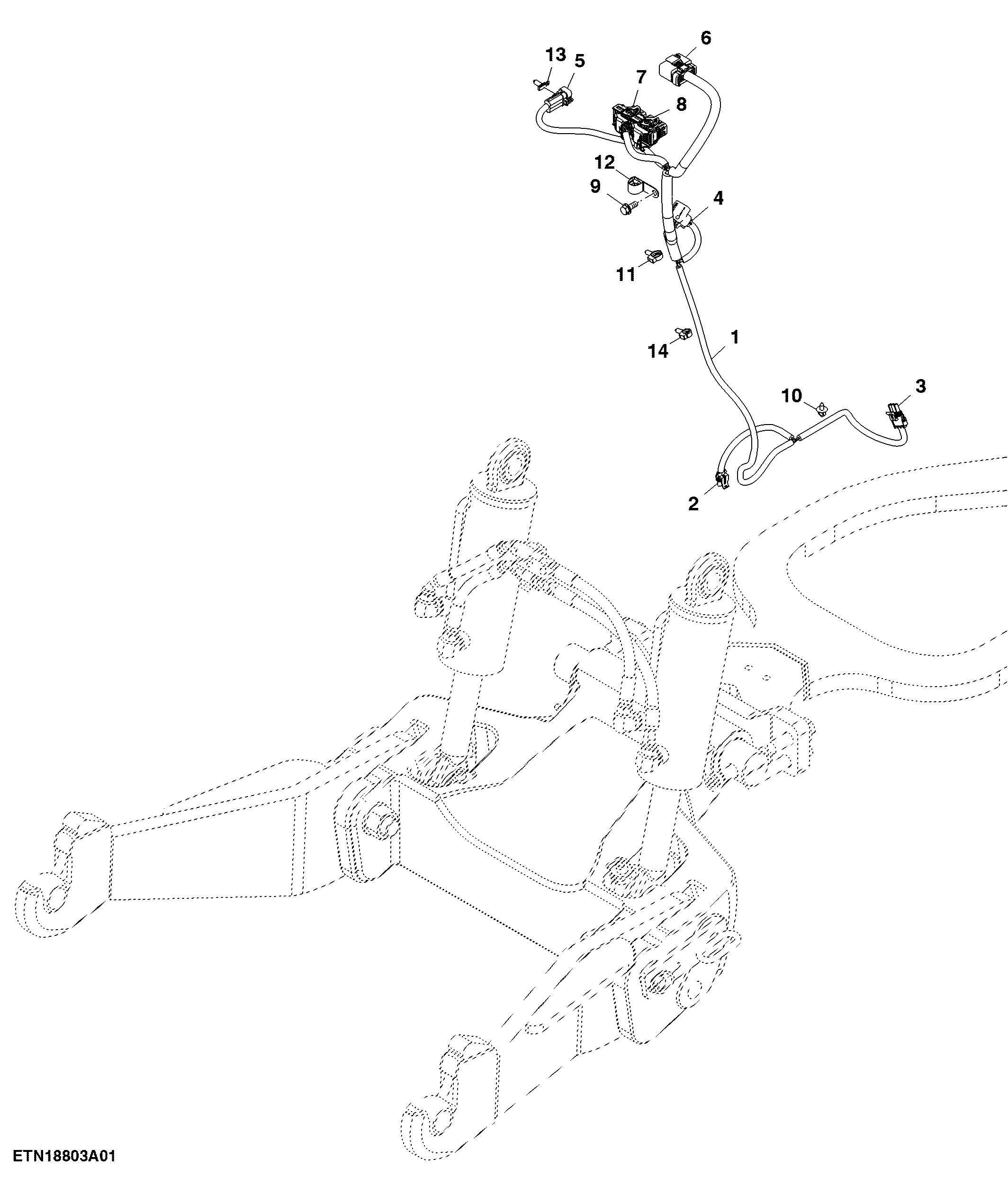 Wiring Harness, Front Controller, TLS™, W/O MID SCV, W/O Front Hitch