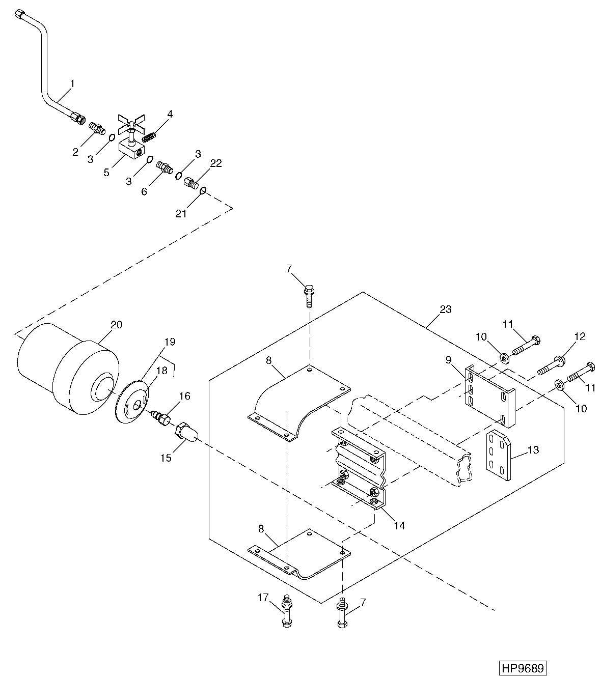 ACCUMULATOR, PRESSURE CONTROL VALVE, AND MOUNTING BRACKET