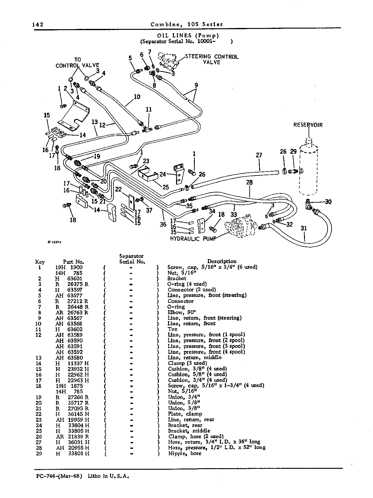 Hydraulic Pump, Reservoir, and Lines (Continued)