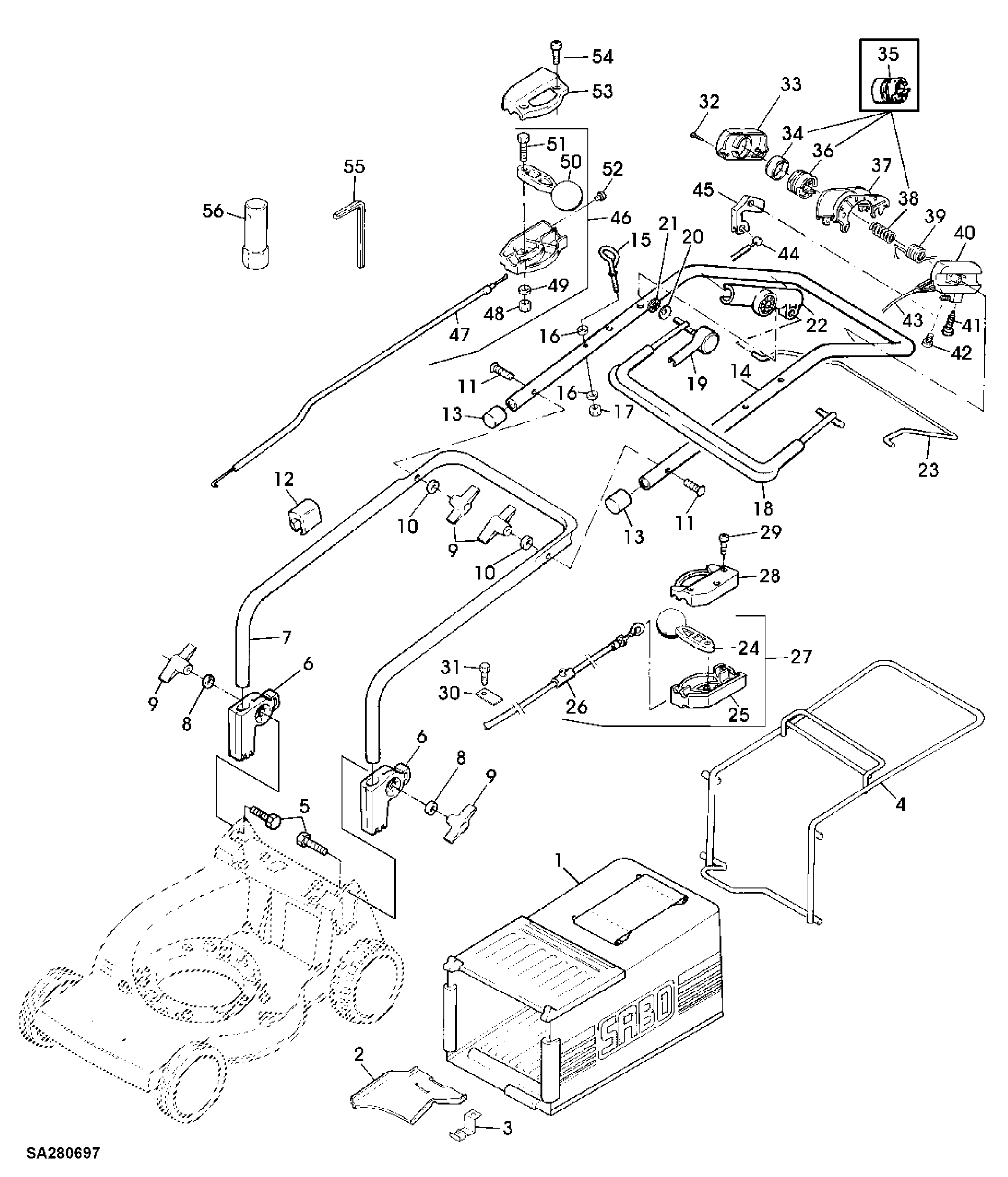 GUIDE, DEFLECTOR CURTAIN, STARTING MOTOR, SHIFT LINKAGE