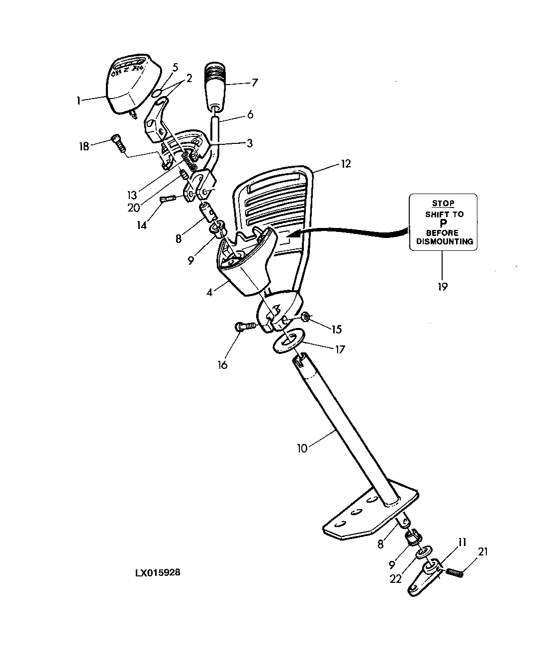 Shift Components, Mech. Reverser Control At Steering Column (4-Post Roll Guard)