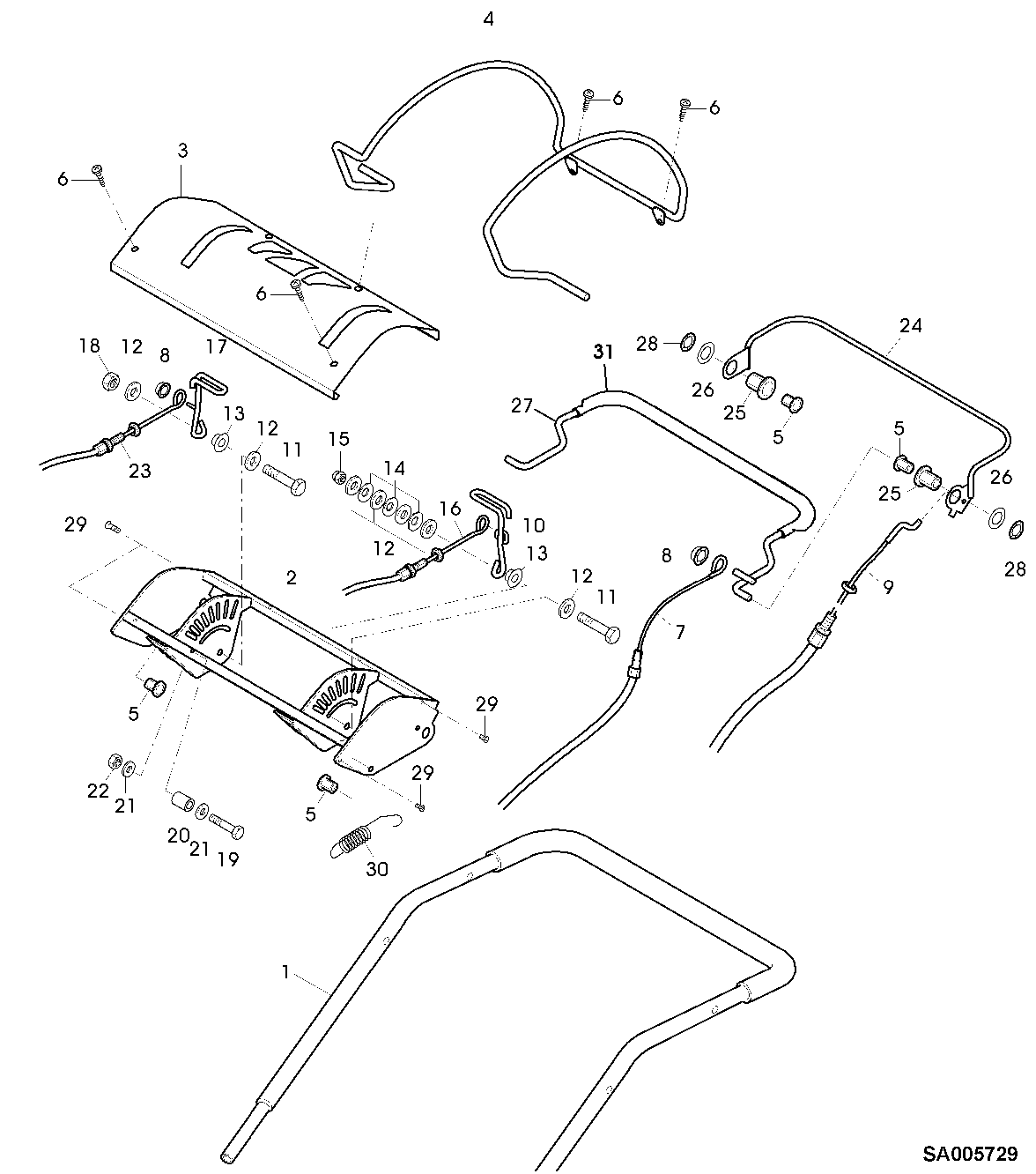 CONTROL PANEL, STARTING MOTOR, SHIFT LINKAGE