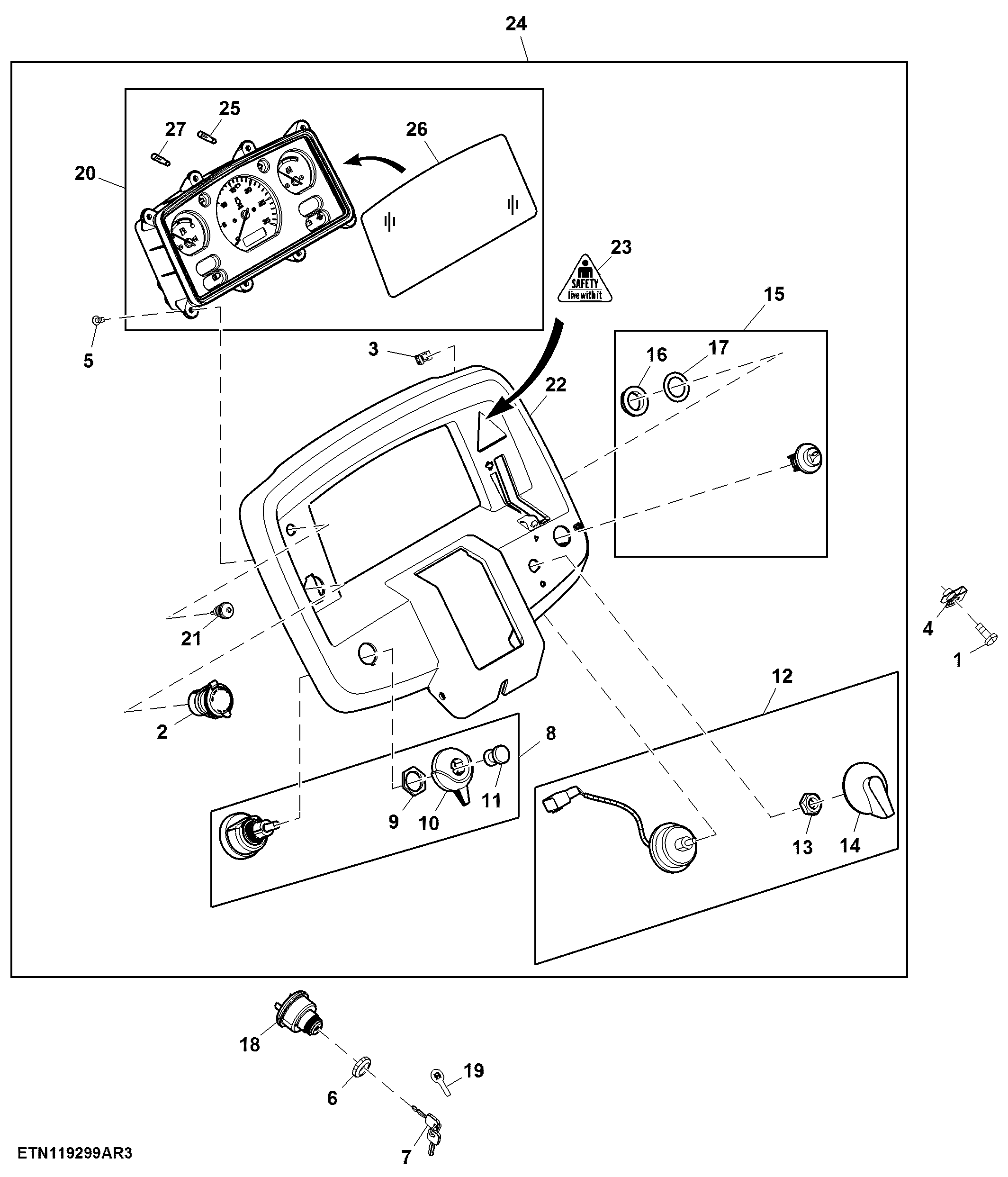 Instrument Panel, 5060 Base, Tiltable Steering