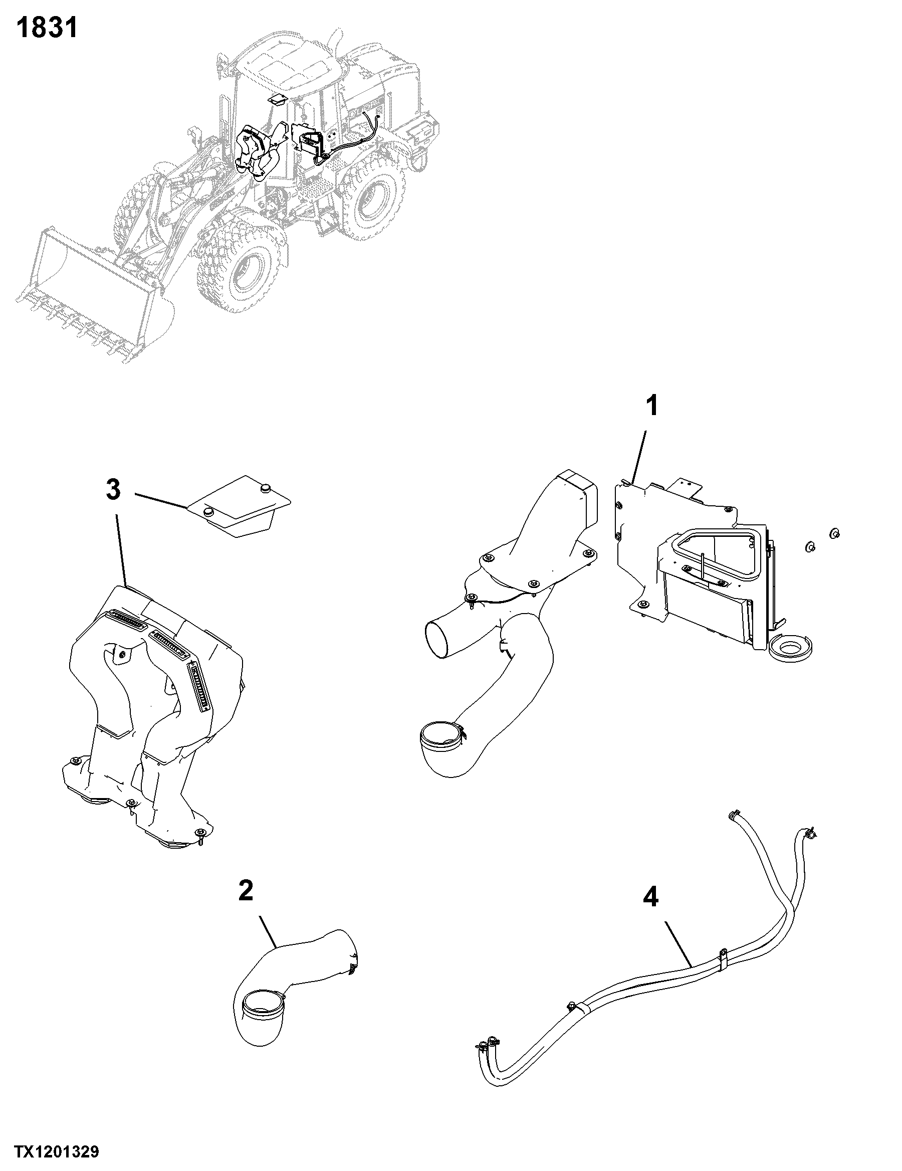 1831 Heater, Hoses and Controls