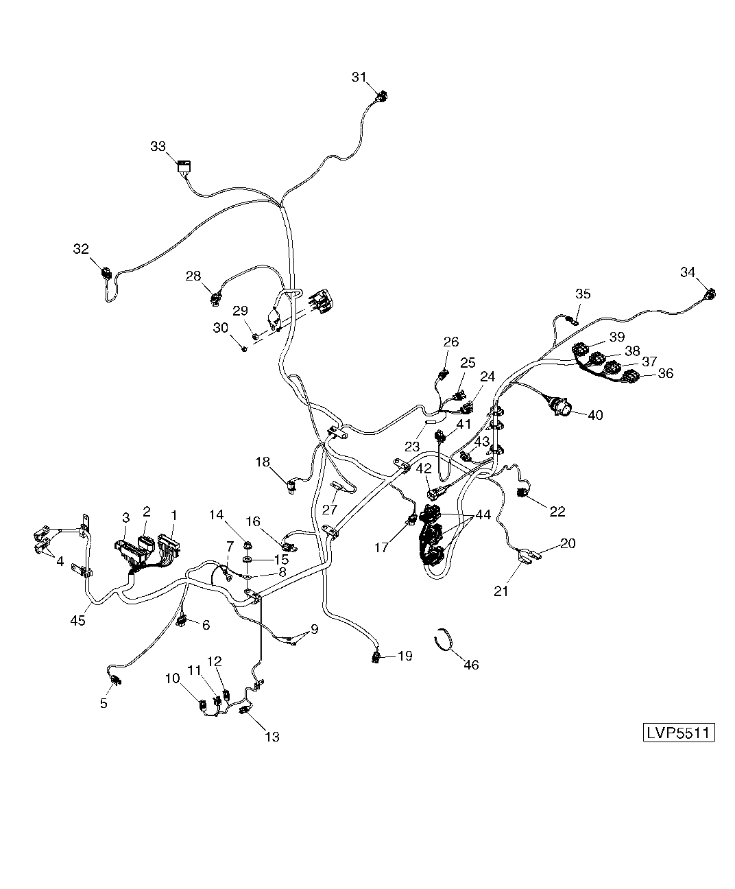 Wiring Harness (Rear) (PowrReverser™ Transmission With Mechanical Hitch) (Isolated Open Operator Station)
