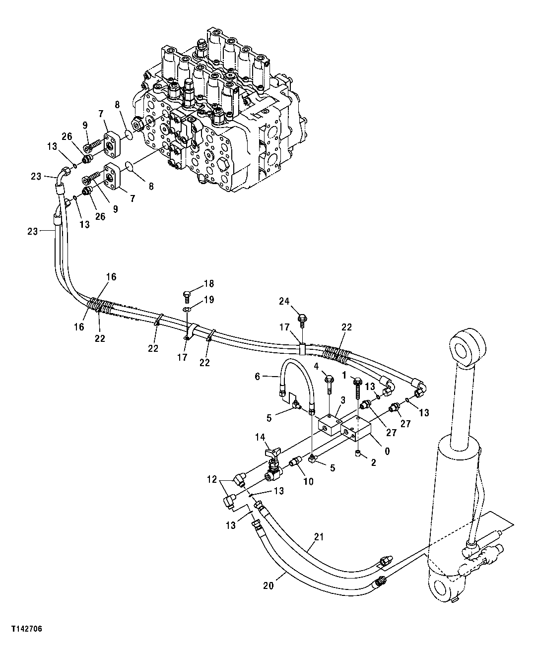 COUNTERWEIGHT REMOVAL HIGH-PRESSURE HYDRAULIC HOSES
