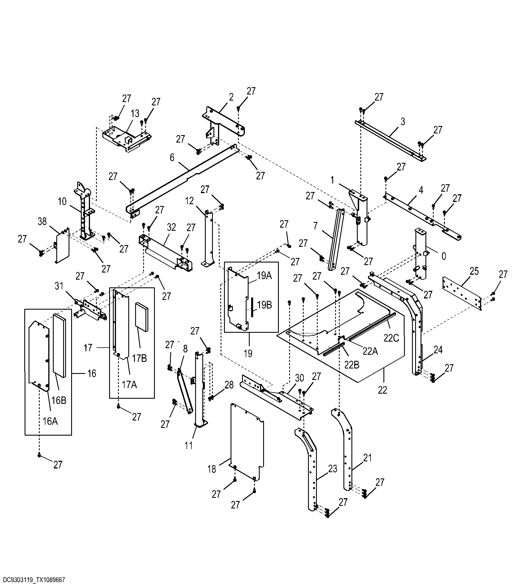 Hydraulic Pump Compartment Interior Supports