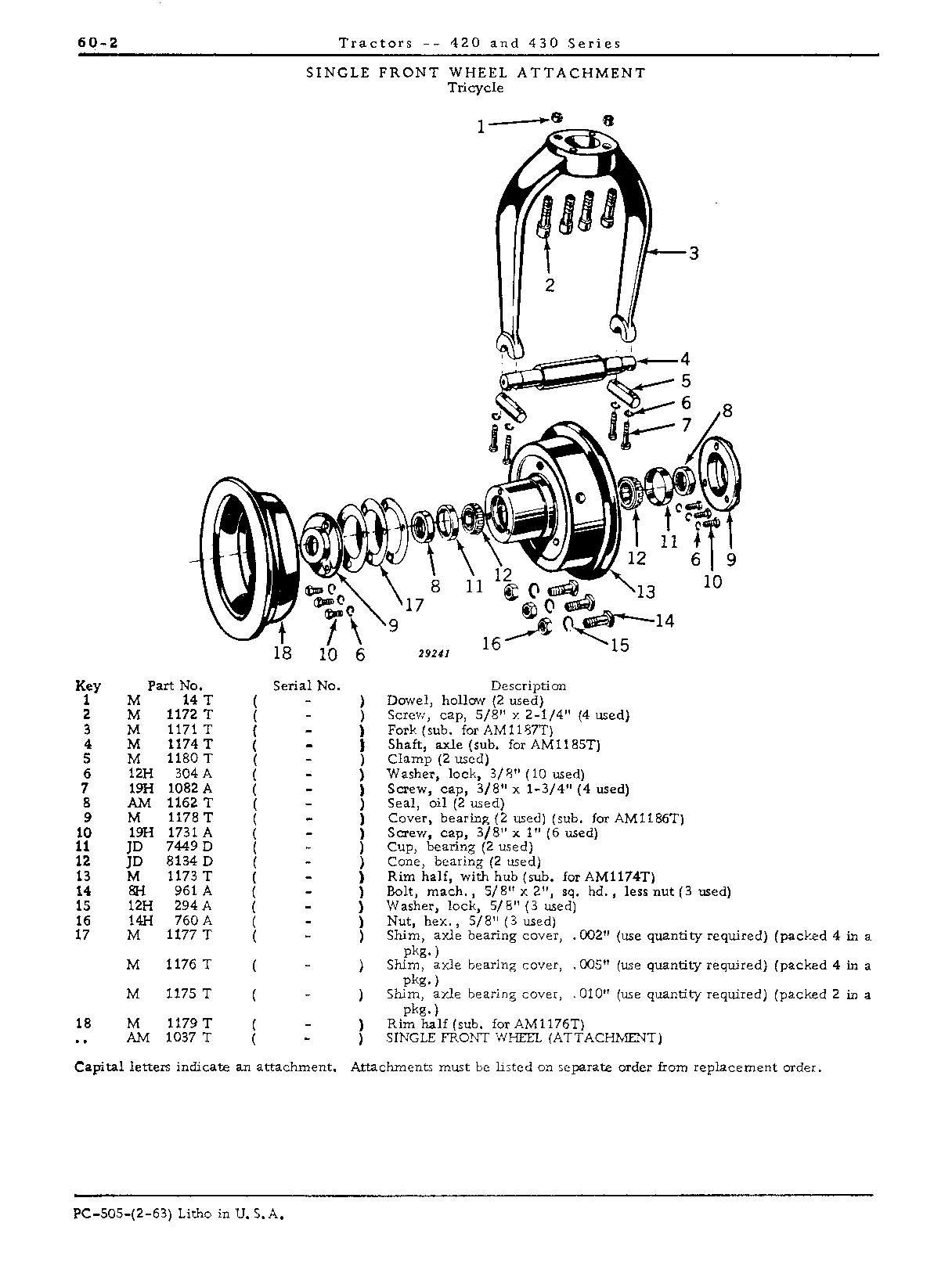 Front wheel, single (T)