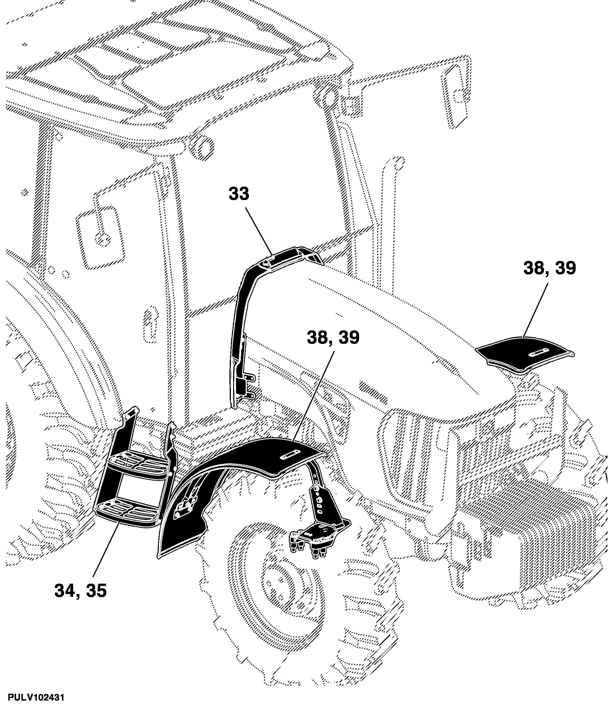 80 Wheels, Non-Powered Axles, Sheet metal Tractor