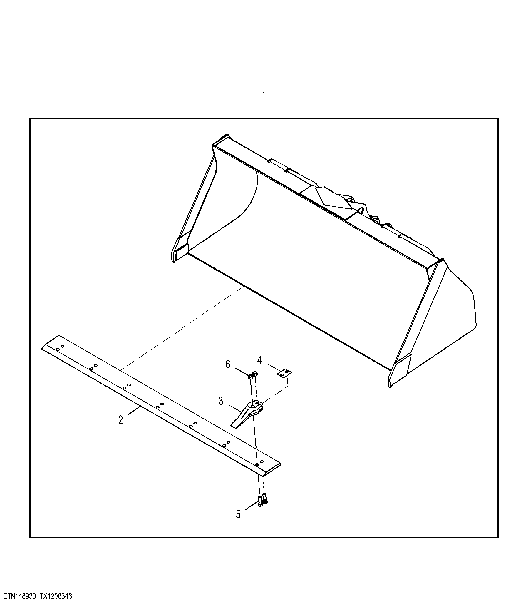 Loader Bucket with Teeth 0.96 m³ (1.25 yd³)