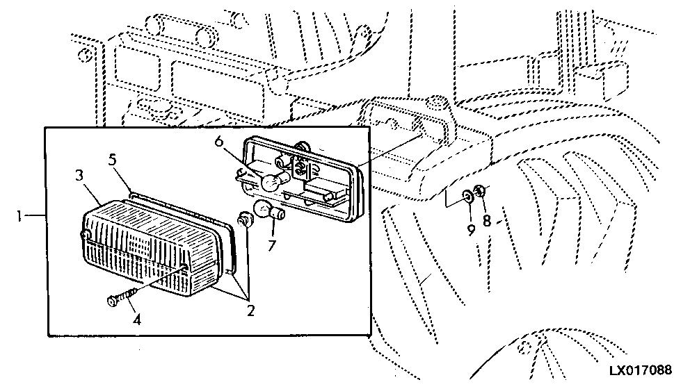 TAIL LIGHTS AND TURN SIGNAL LIGHTS (OPERATOR'S CAB)