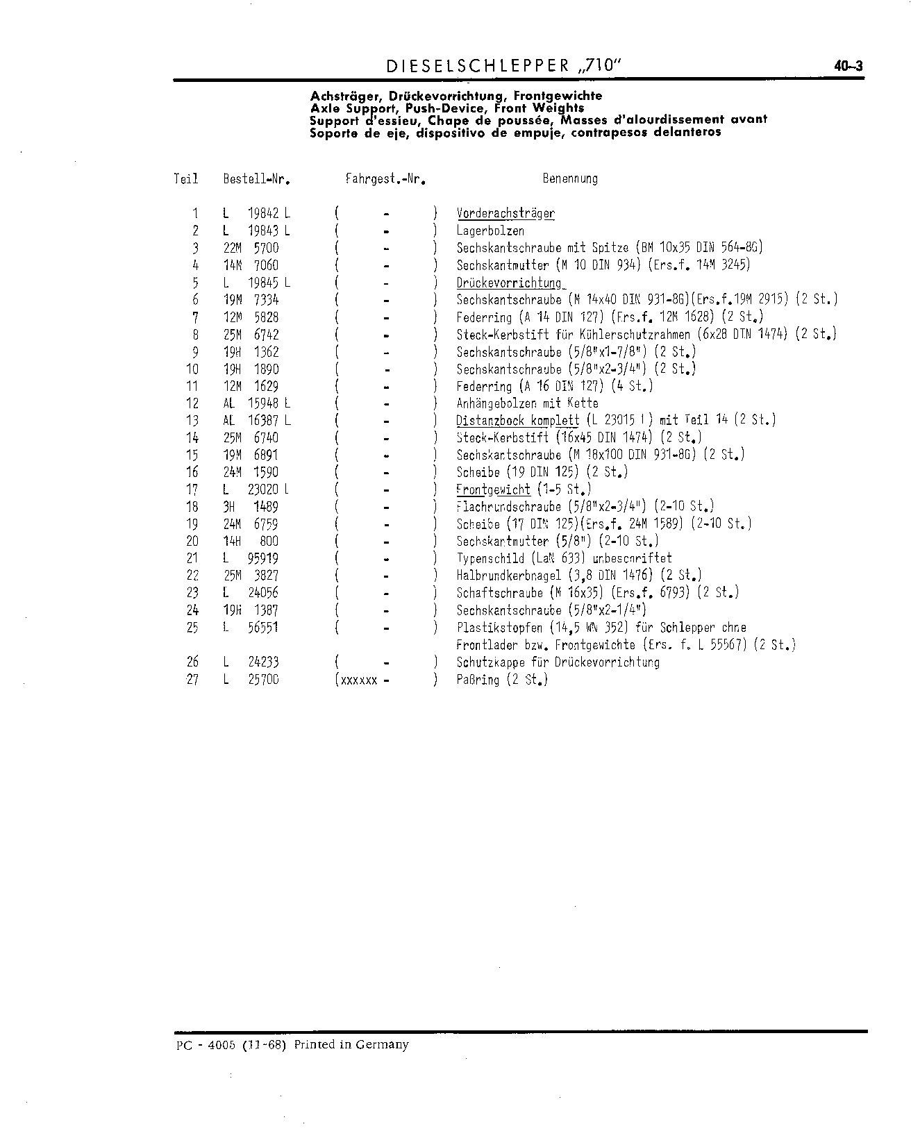 Front Hitch (Continued)