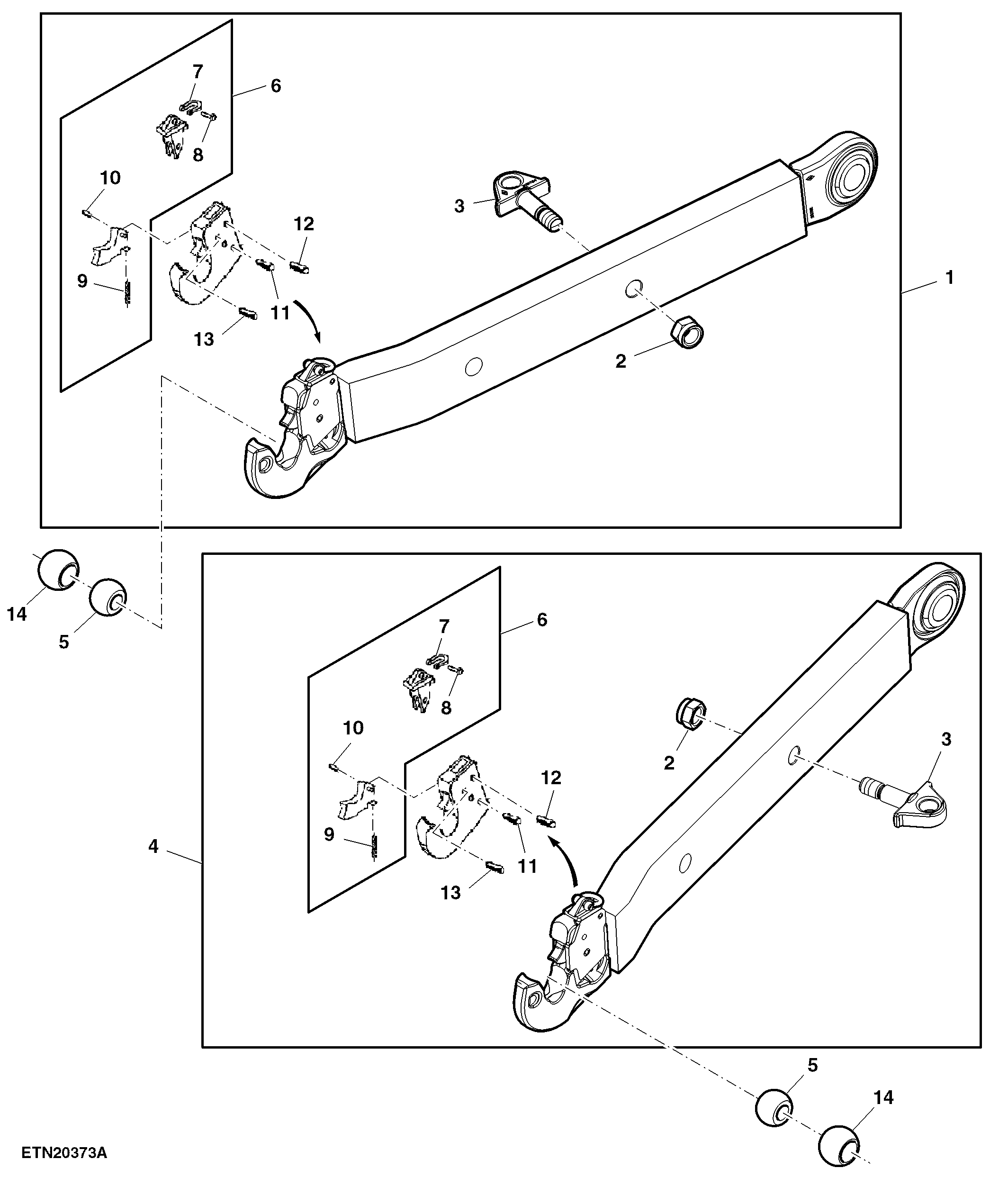 Draft Link, W/ Hook End and Stabilizers, Category 3/4N
