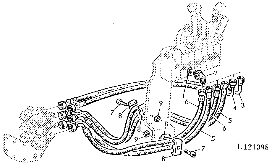 OIL LINES FOR REAR QUICK-DISCONNECT COUPLERS (SPOOL TYPE)