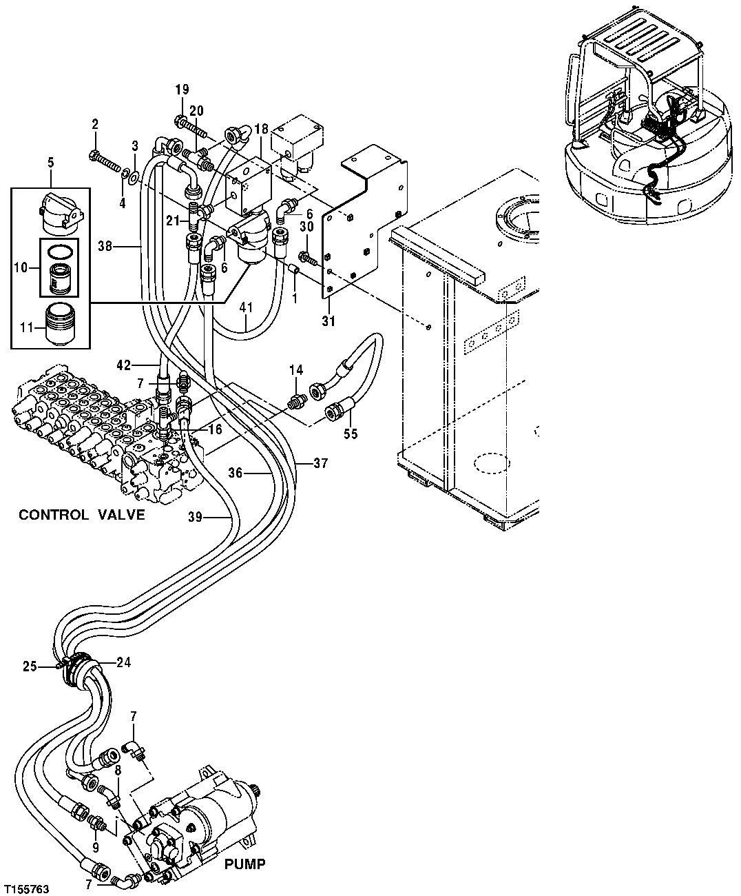 PILOT LINES (PUMP, CONTROL VALVE AND FILTER)