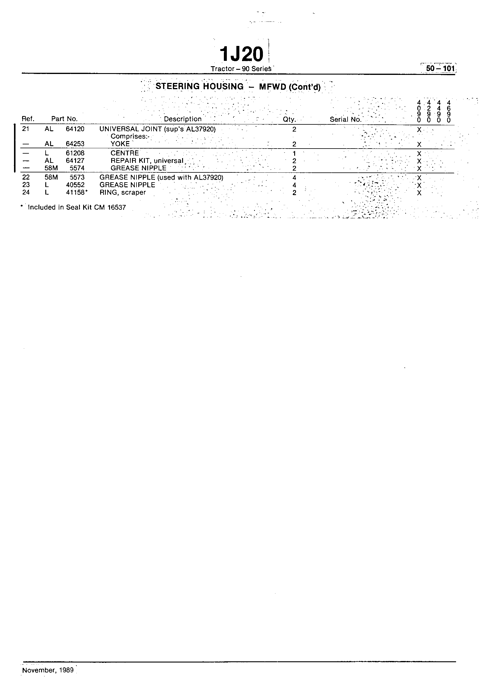Power Train Steering Housing - MFWD Axle (Continued)