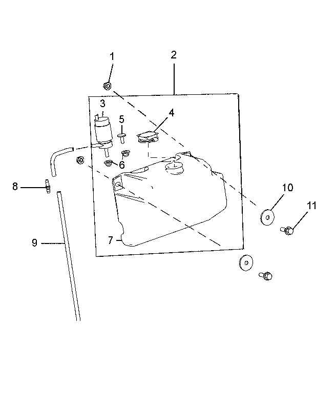 WINDSHIELD WASHER SYSTEM WITH RESERVOIR (CAB)