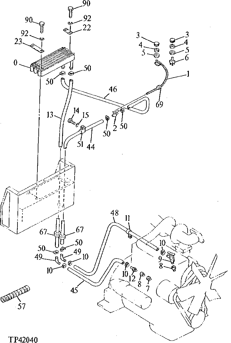 HEATER CORE AND LINES (WITH CAB) (000376 - )