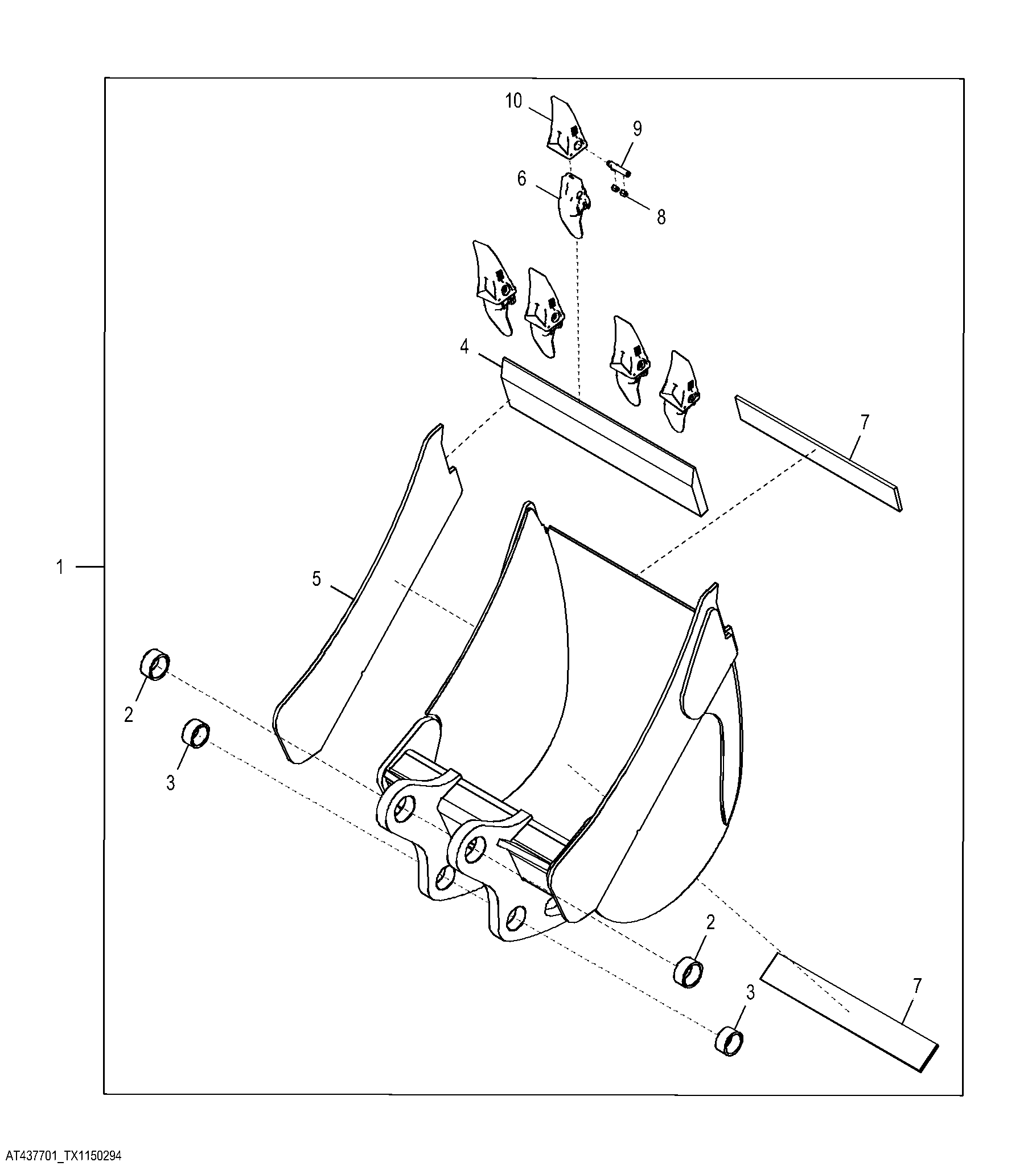 Severe Duty Bucket with TK Teeth 60.96 cm (24.00 in) 0.212 m³ (7.50 ft³)