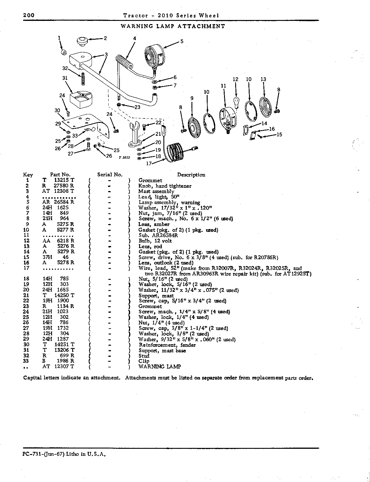 Warning lamp attachment