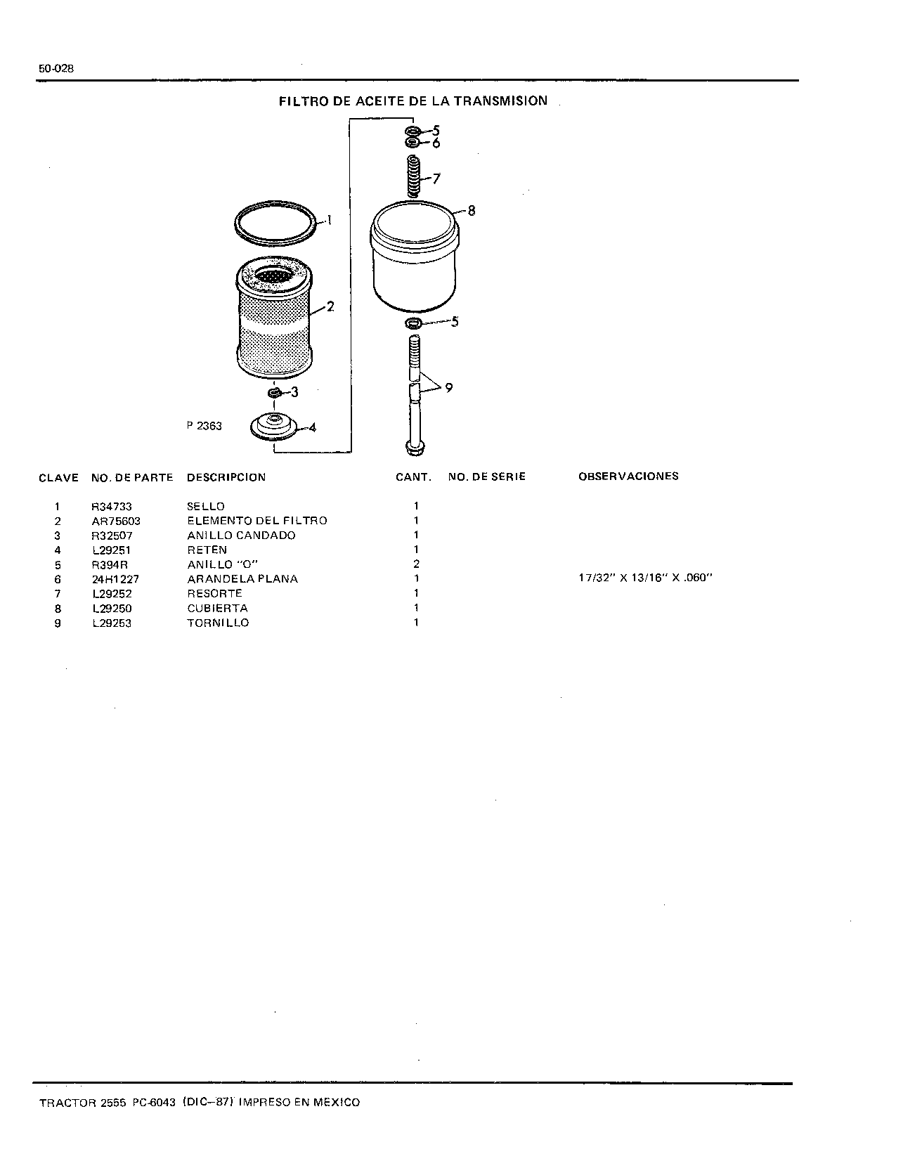 Filtro de Aceite de la Transmision