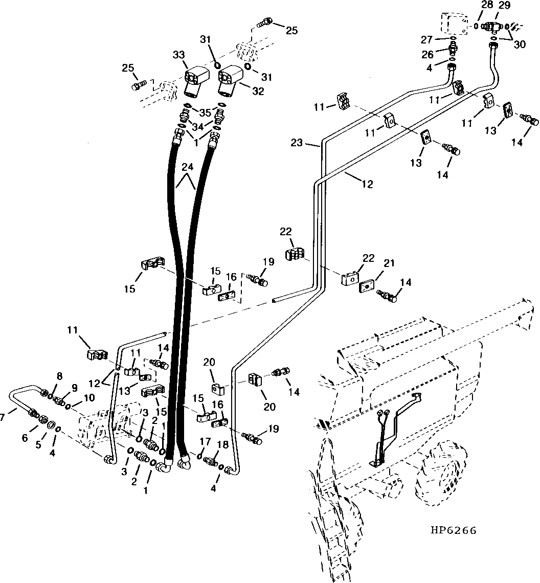 Hydraulic Lines And Hoses, 4WD, LH (655101 - )