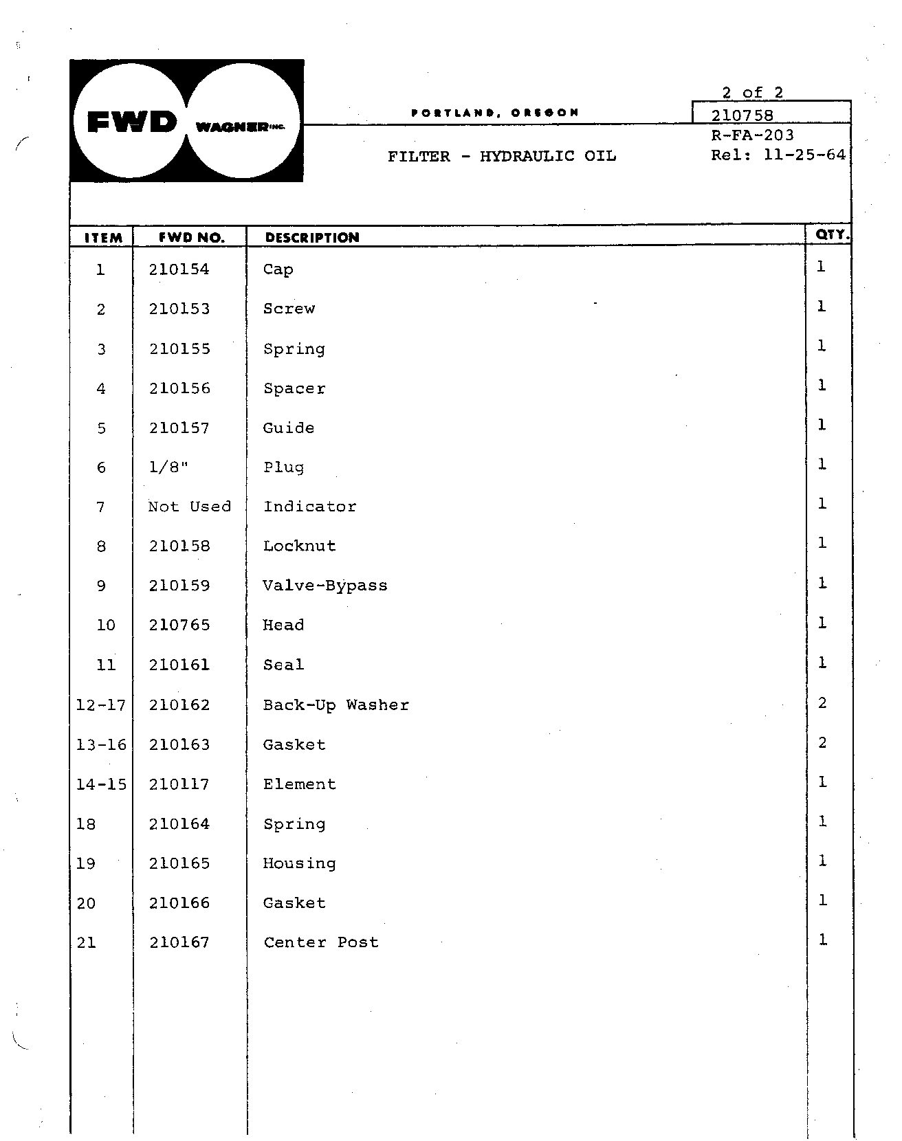 Section 70 - Hydraulics Filter (Continued)
