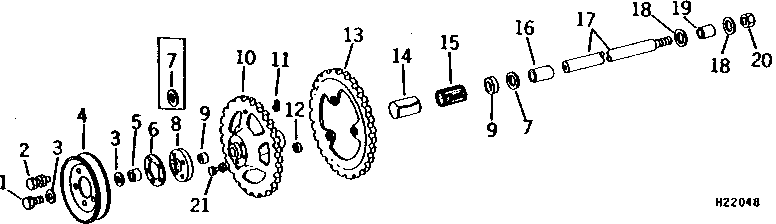 BELT PICKUP OR REEL DRIVE SHEAVE AND SPROCKETS