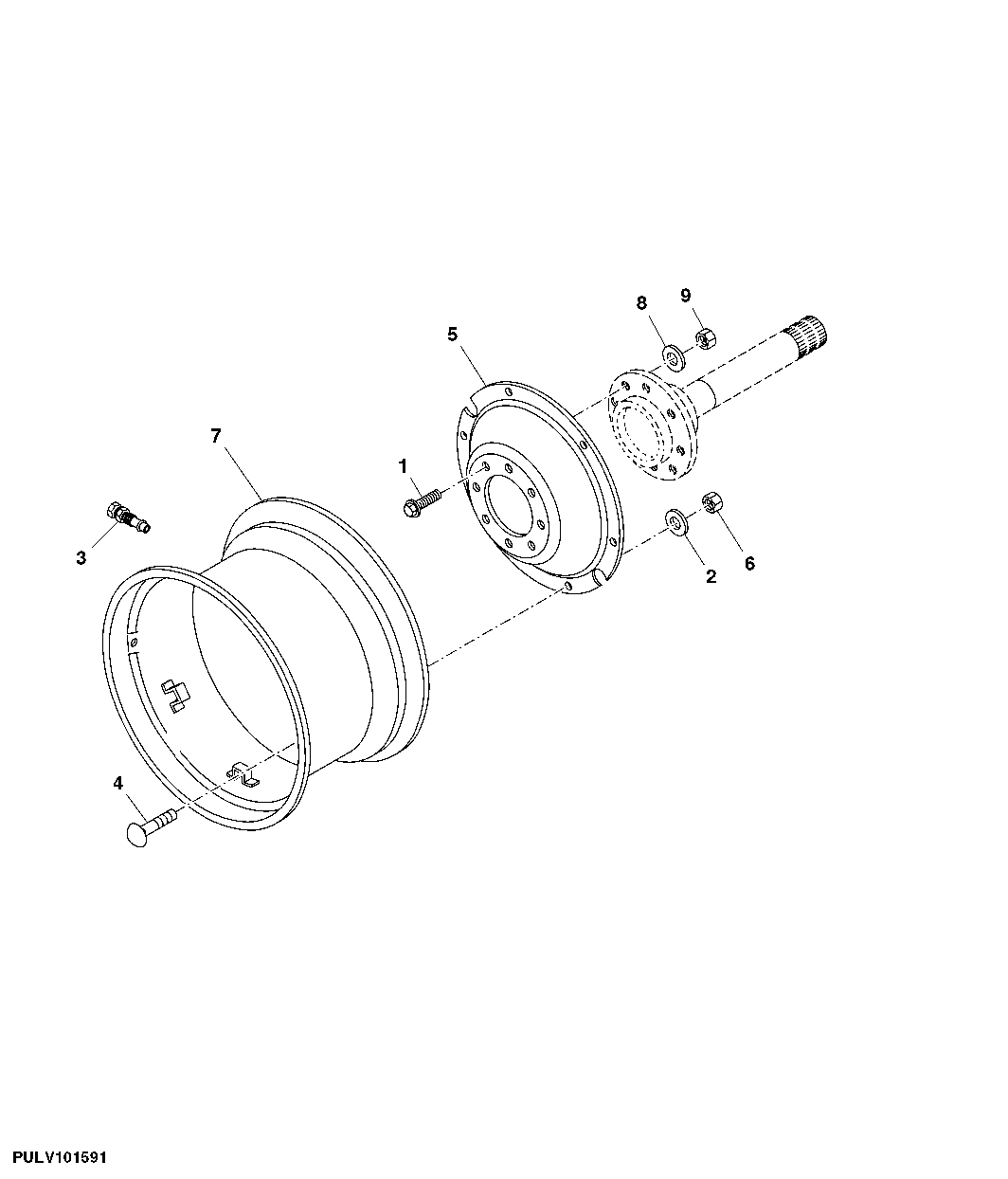 STEEL DISK REAR WHEEL (8-POSITION) (SOD HARVESTER)