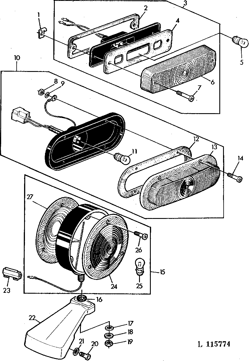 WARNING LIGHTS AND TAIL LIGHTS (SEALED BEAM)