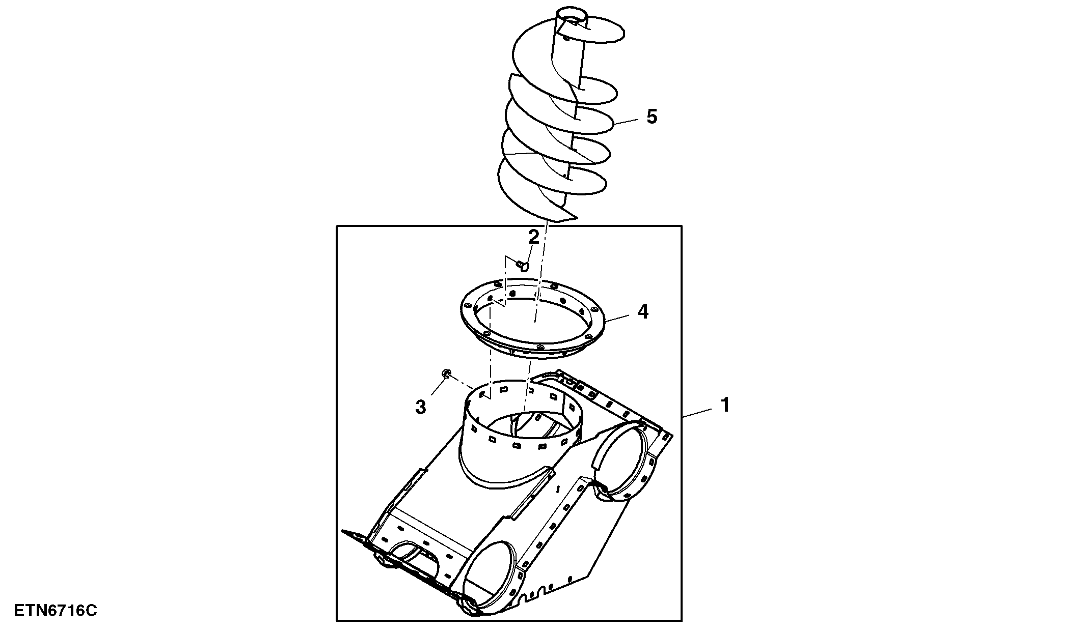 Vertical Auger and Charge Housing, High Unloading Rate, High Wear, 3.8 bps