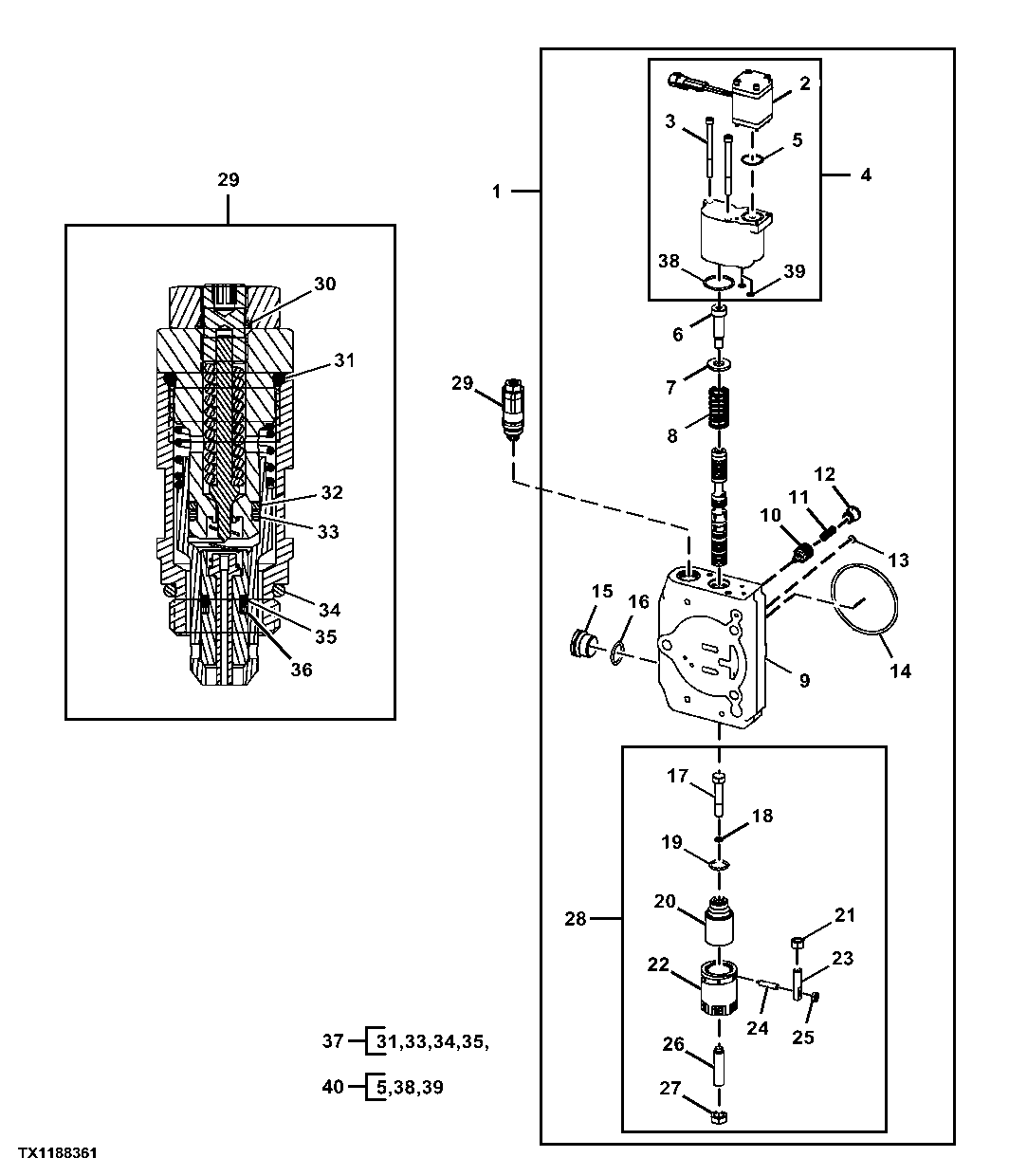 Auxiliary Section (Selective Flow Solenoid) (Backhoe Valve)