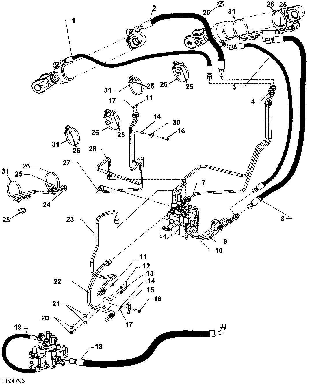 Boom and Bucket Cylinder Hydraulics (Tool Carrier)