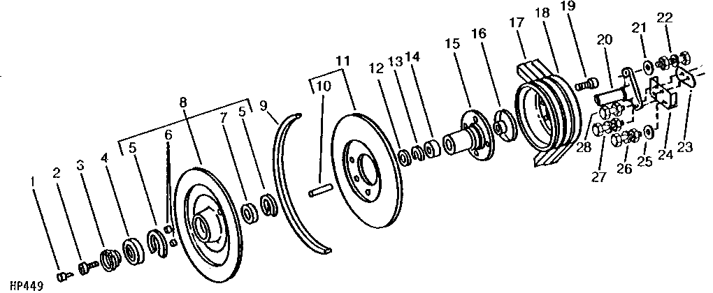 FEEDER HOUSE LOWER COUNTERSHAFT AND SHEAVES (SIDEHILL) (CONVEYOR TYPE)