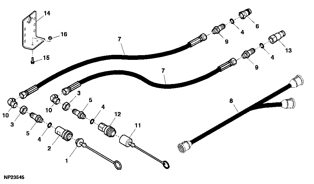 Front Hitch Hydraulics / Wiring Harness, CAT IV