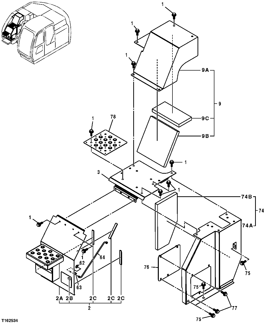 CONTROL VALVE COMPARTMENT FRONT COVER AND STEPS
