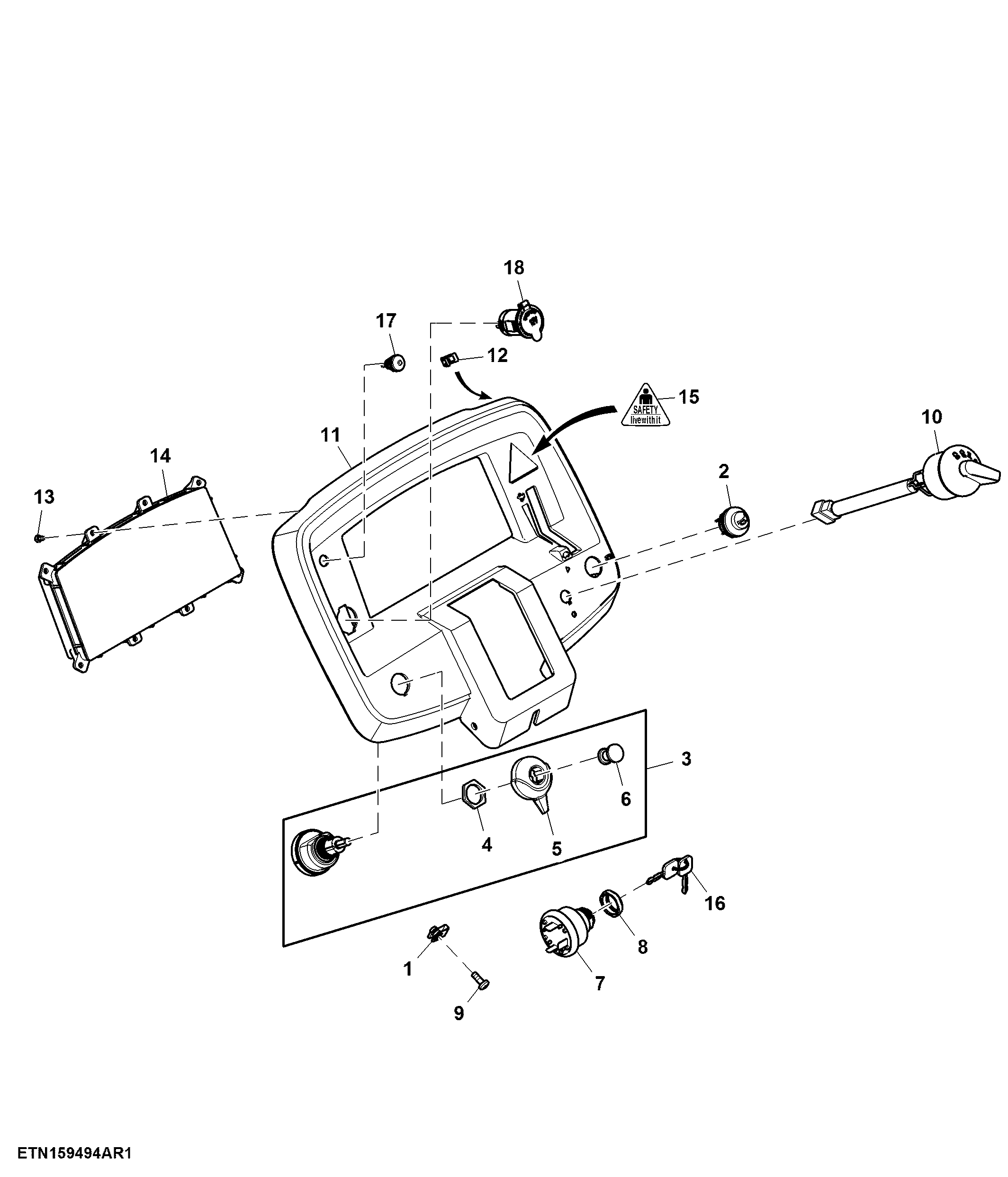 Instrument Cluster, Telematics, Premium, Inline, South