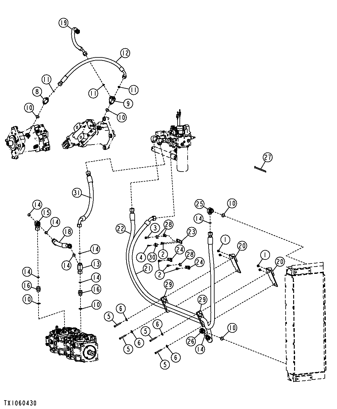 Transmission / Hydrostatic Bypass Cooler Plumbing