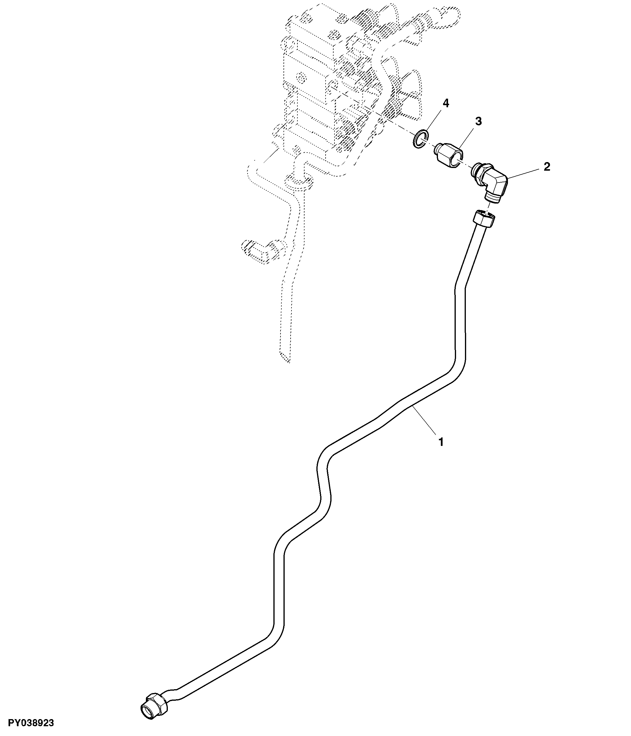 SCV Hydraulic Oil Line, Three Double Acting SCVs