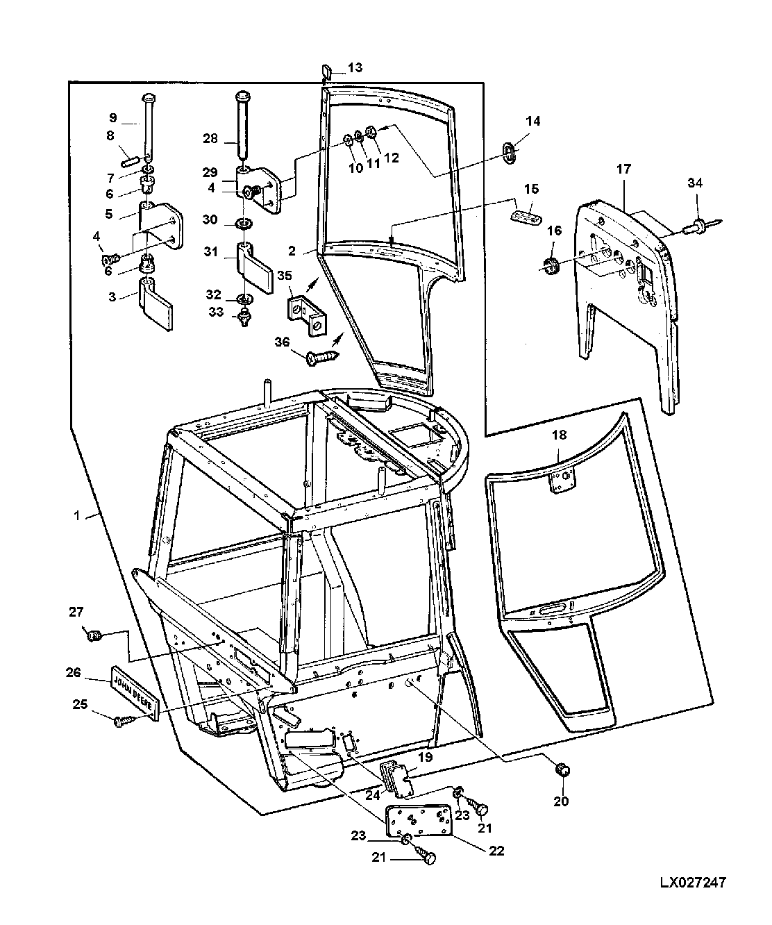 SG2 CAB FRAME WITH LEFT AND RIGHT-HAND DOORS