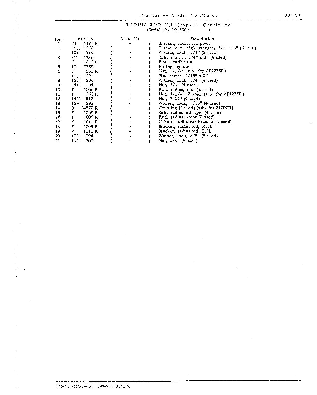Section 55 - Steering Mechanism, Front End Equipment, and Rear Wheels (Continued)