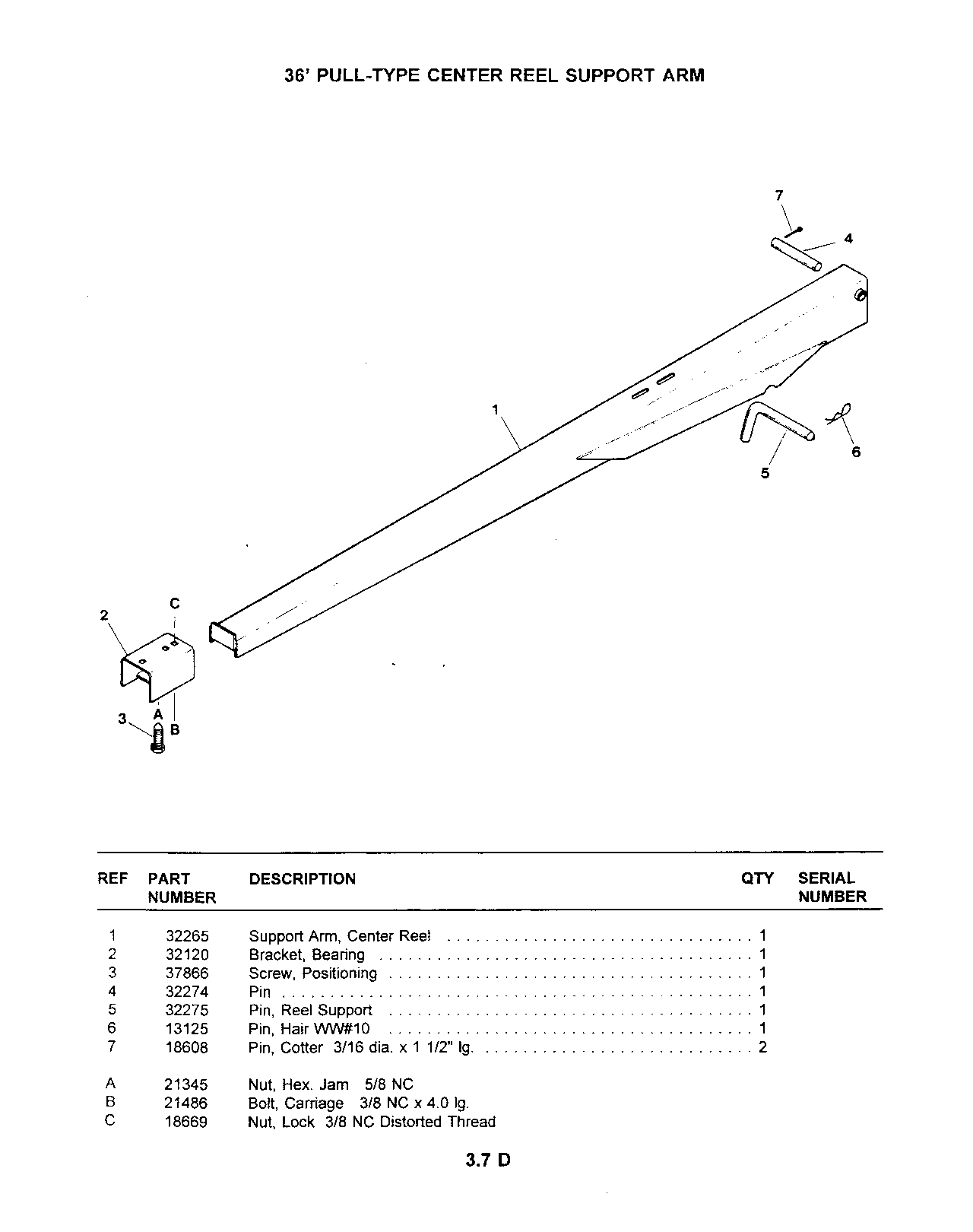 Reel Drive & Support Arms (Continued)