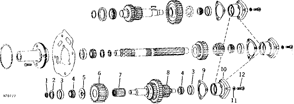 TRANSMISSION COUNTERSHAFT, GEARS, AND BEARINGS