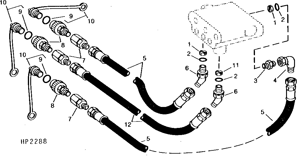 MAIN CONTROL VALVE HOSES (EXPORT) (600001 - )