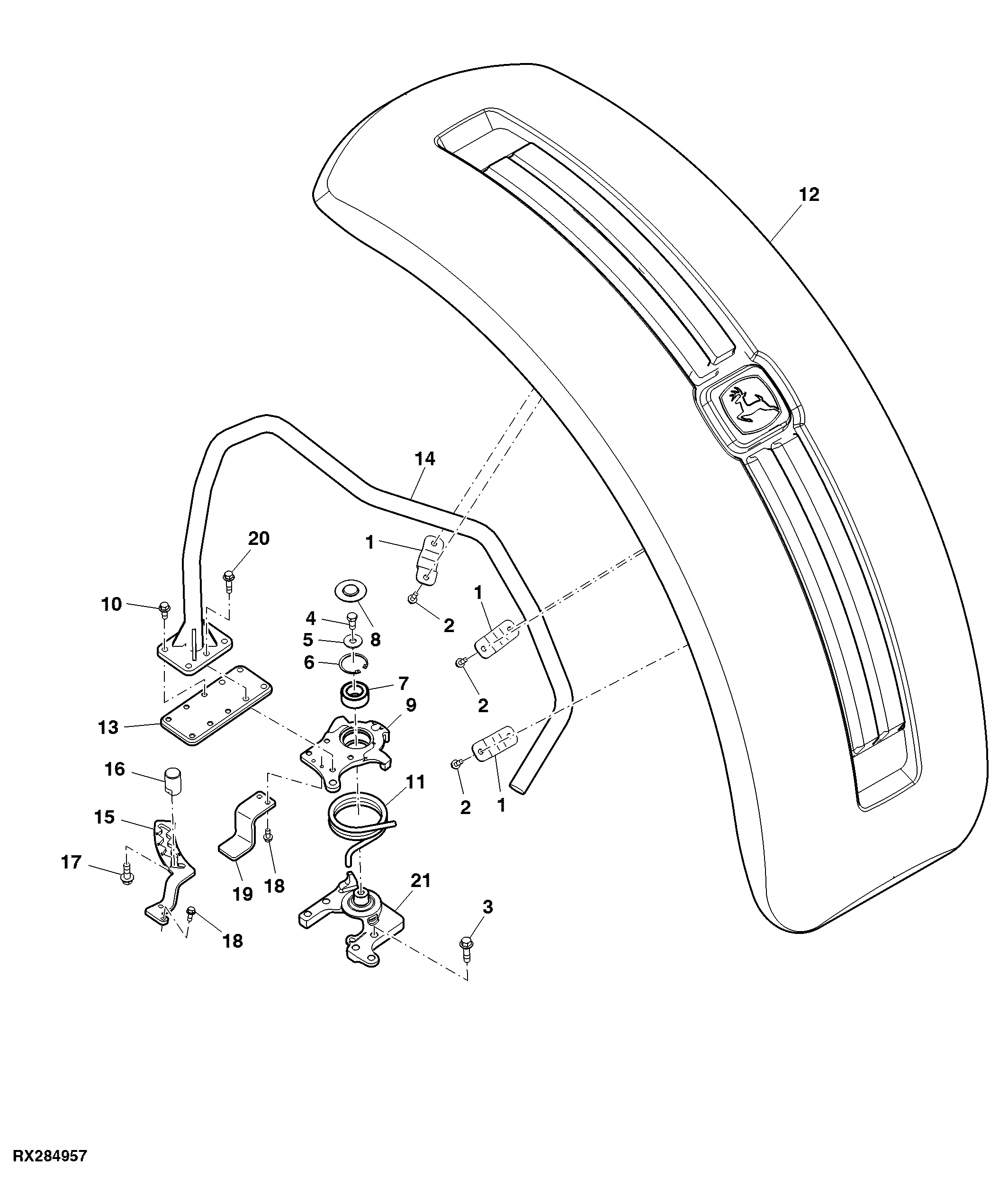 Front Fender, Group 42/43 Tires, RH ( - 010000)