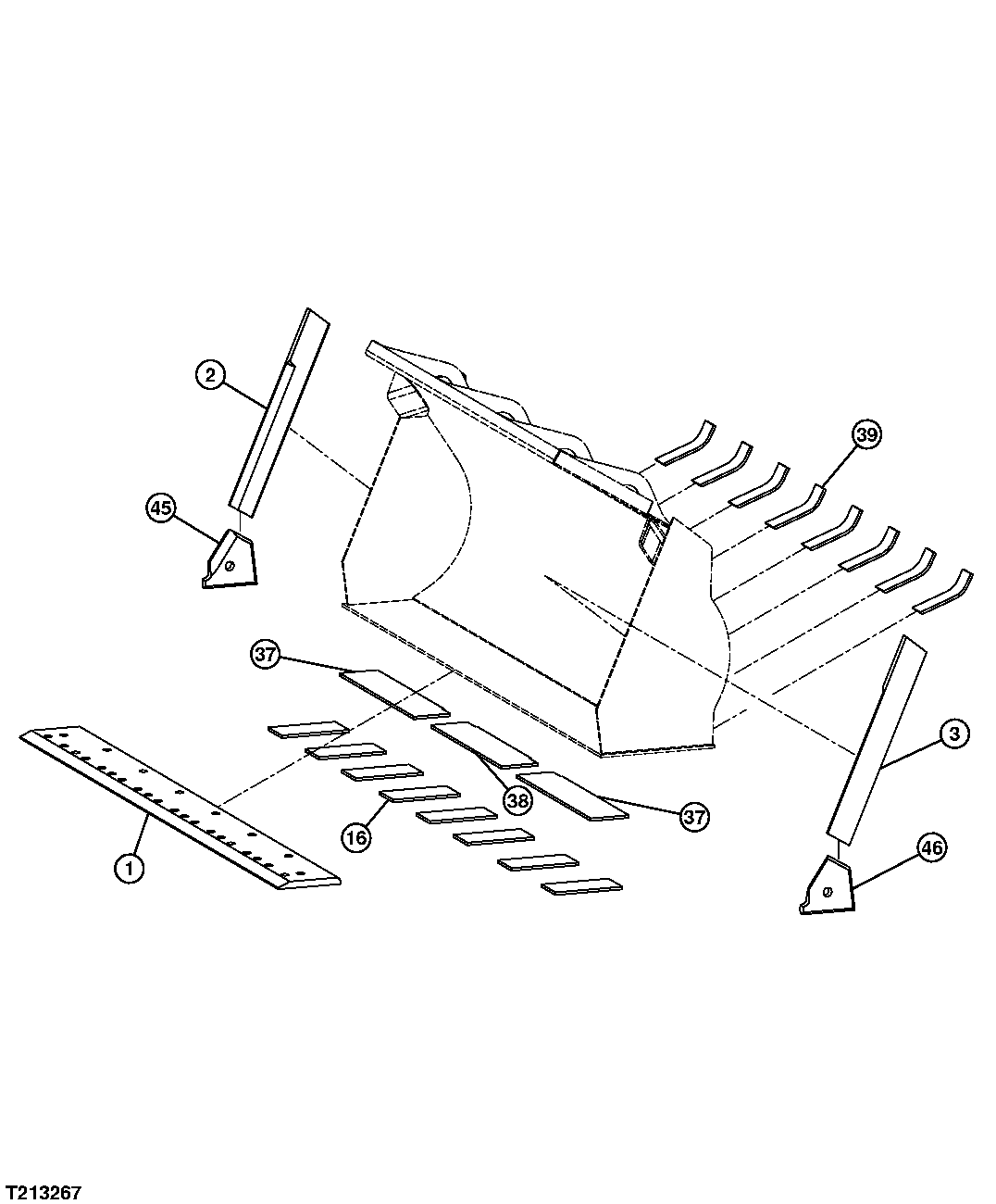 Standard Bucket End Bits, Cutting Edge and Wear Plates