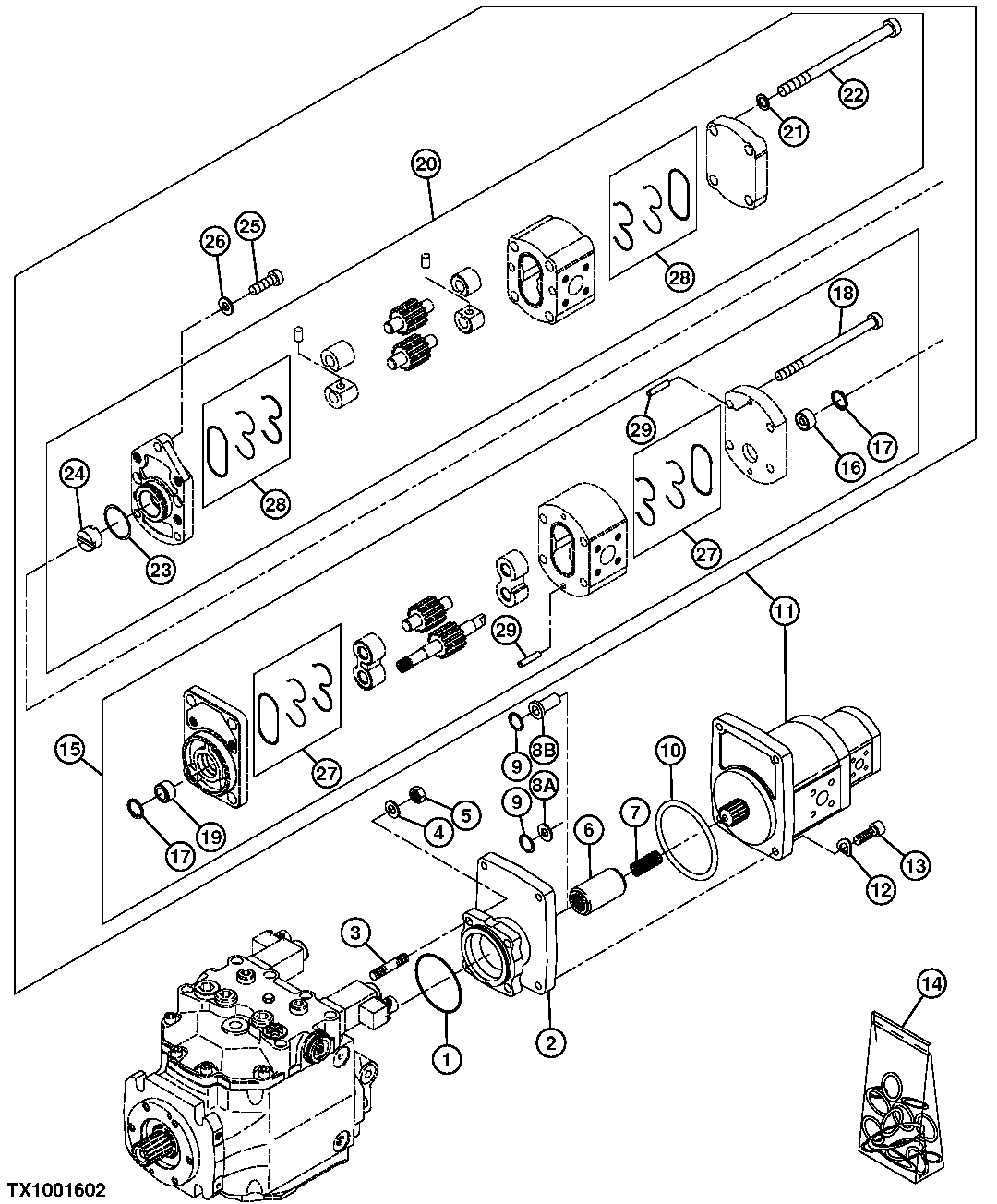 TRANSMISSION HYDROSTATIC CHARGE PUMP MOUNTING (S.N. 006200-)